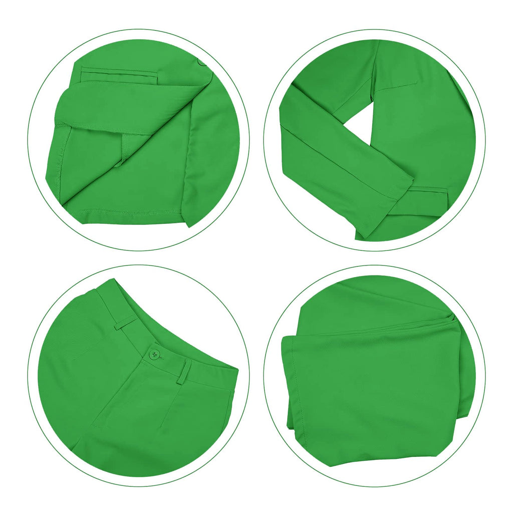 Elegant Fall Pants Suit for Women 2 Piece Business Outfits Solid Long Sleeve Blazer Pant Set Office Suits Green