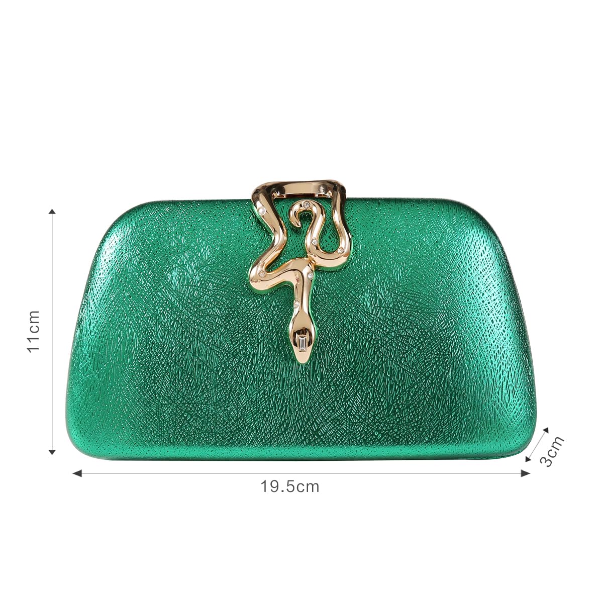 Dreubea Womens Clutch Bag with Elegant Snake Accent - Stylish & Chic Evening Purse Golden