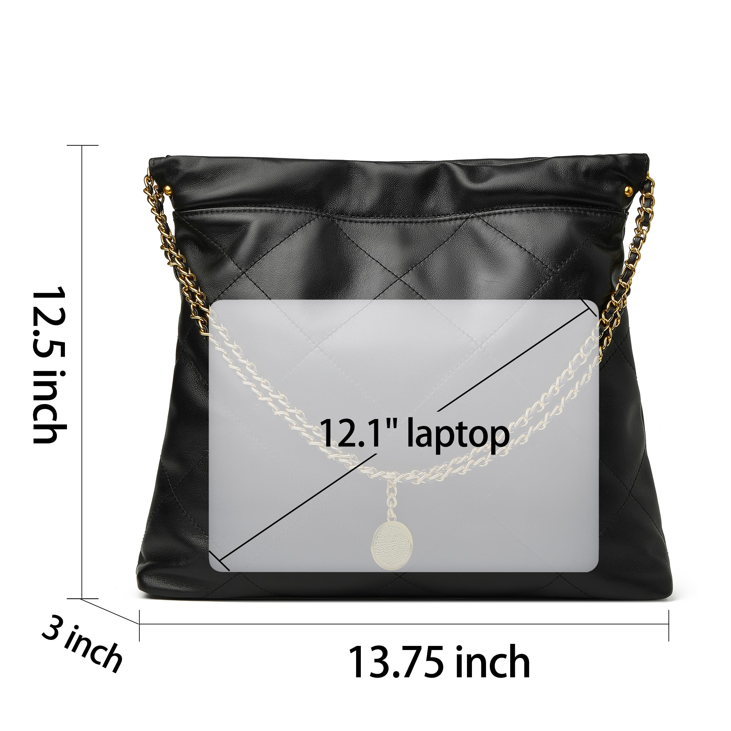 DORIS&JACKY Quilted Tote Bag Set For Women Soft Lambskin Shoulder Purse And Large Leather Work Handbag With 1 Small Clutch